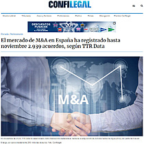 El mercado de M&A en Espaa ha registrado hasta noviembre 2.939 acuerdos, segn TTR Data